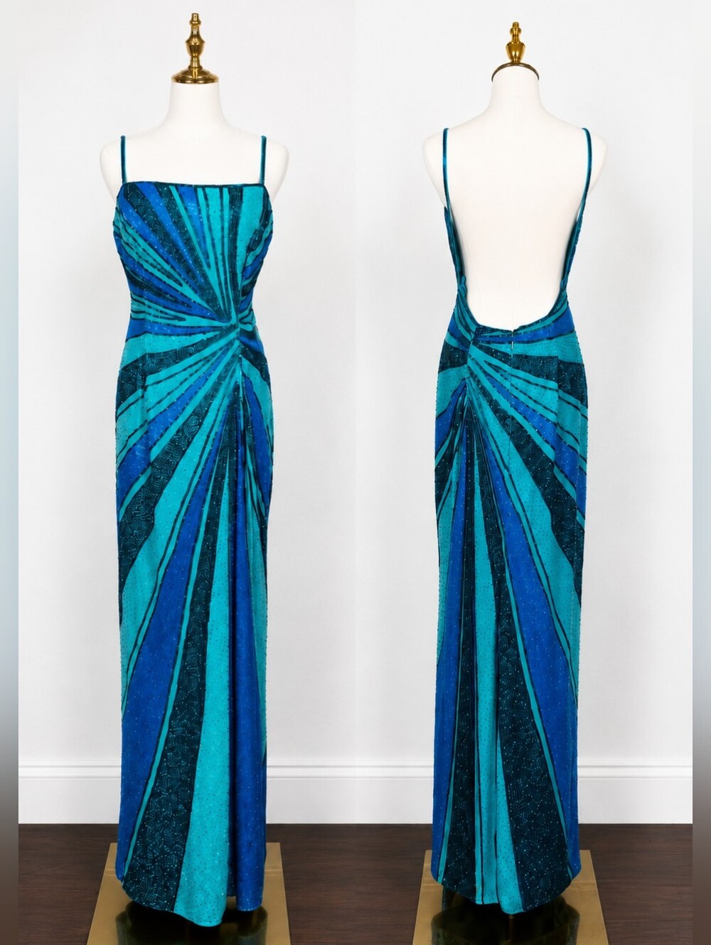 Vintage Y2K JÉMATADI Sean Mehta Beaded Mermaid Gown NWT Glam Red Carpet Large